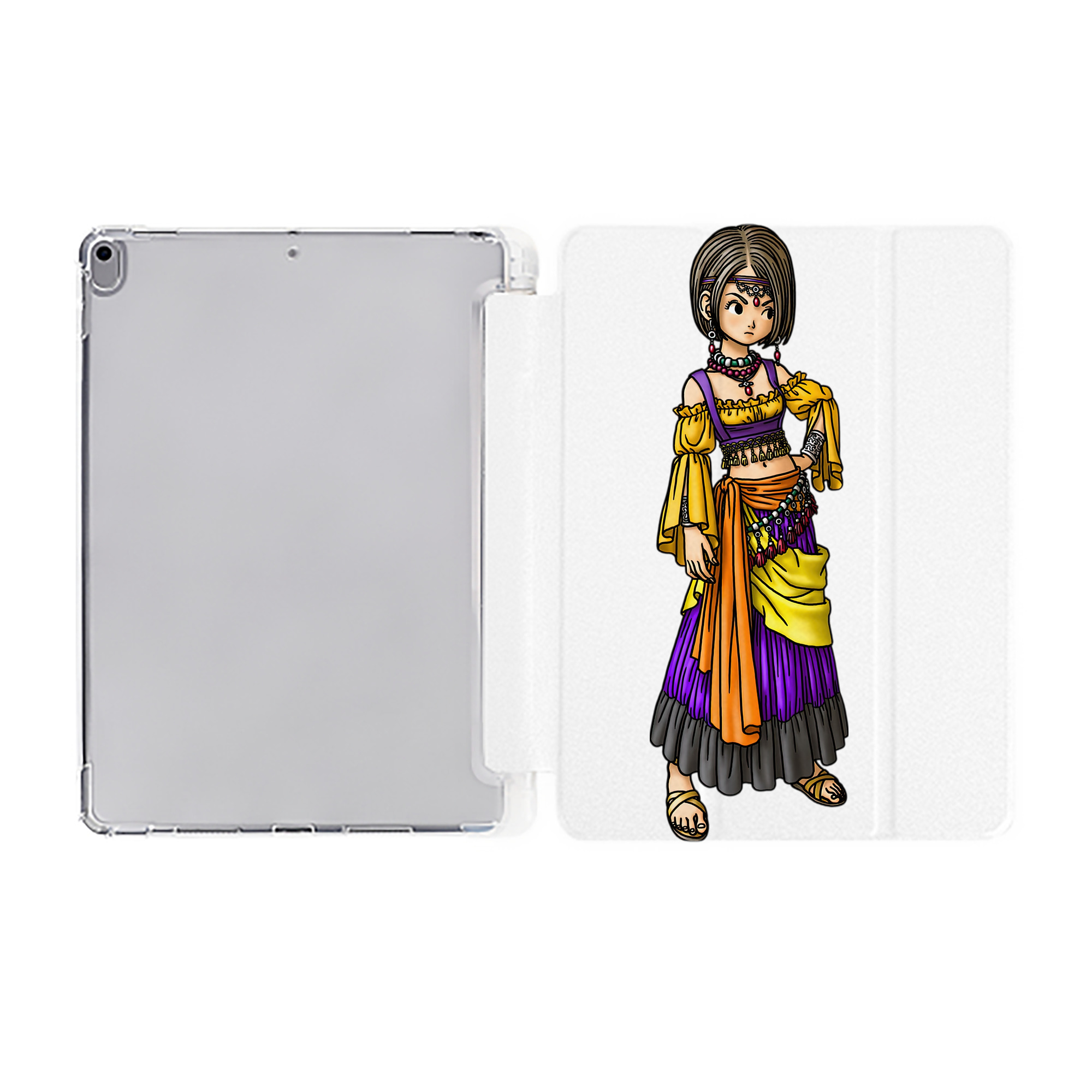 （画像用） ドラゴンクエスト Doragon Kuesuto Dragon Quest IPad ケース ペン収納付き 三つ折りスタンド PUレザー×シリコン 対応機種9.5/10.5/10.9インチ